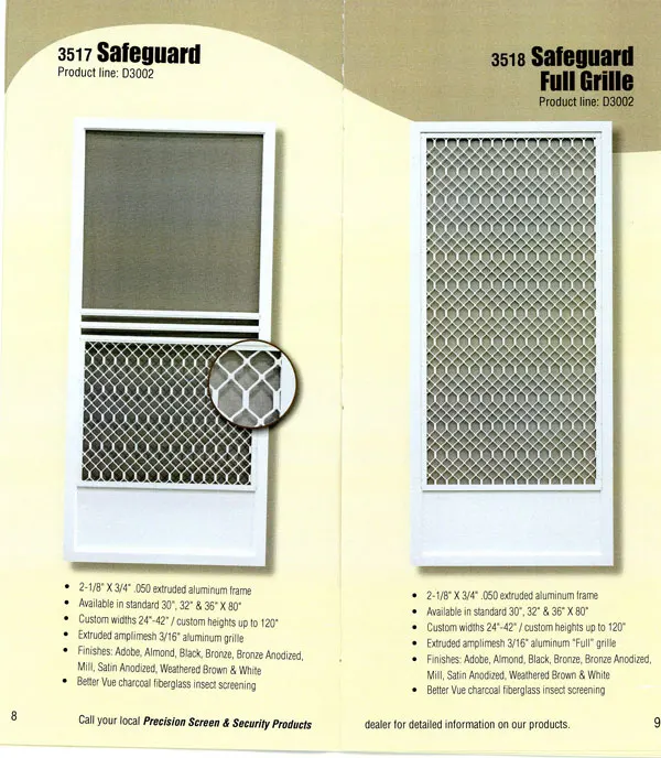 Extruded Amplimesh Full Grille Almond Finish Doors