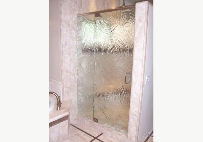 Custom Made Molded Cast Glass Shower Door in Poway