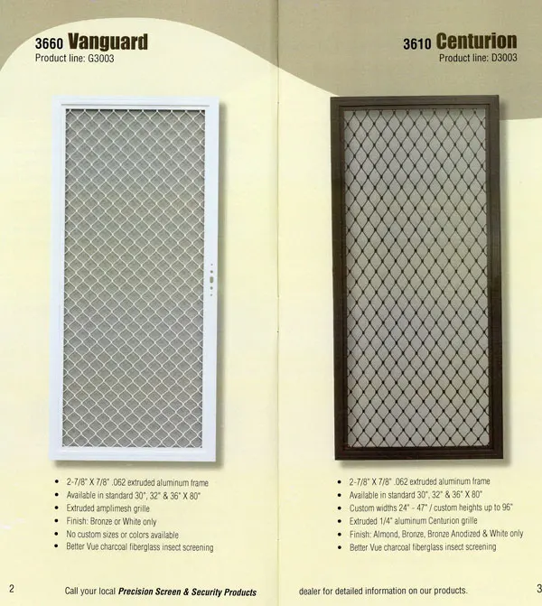 Extruded Aluminum Frame Fiberglass Insect Screening Doors
