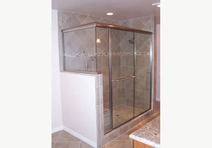 Frameless Return Panel Bathroom Sliding Door