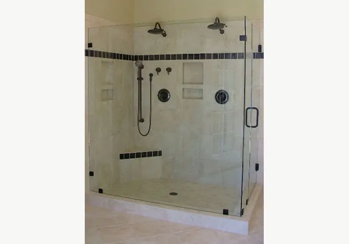 Frameless Shower Enclosure with 90 Degree Return Panel