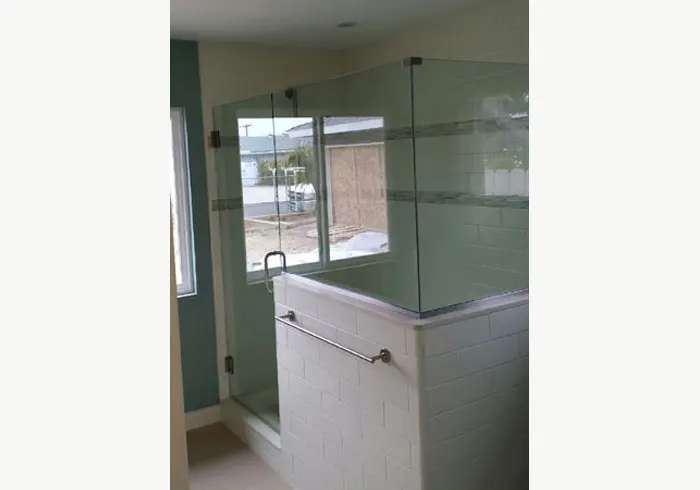 Tempered Glass & Brushed Nickel Hardware Shower Enclosure